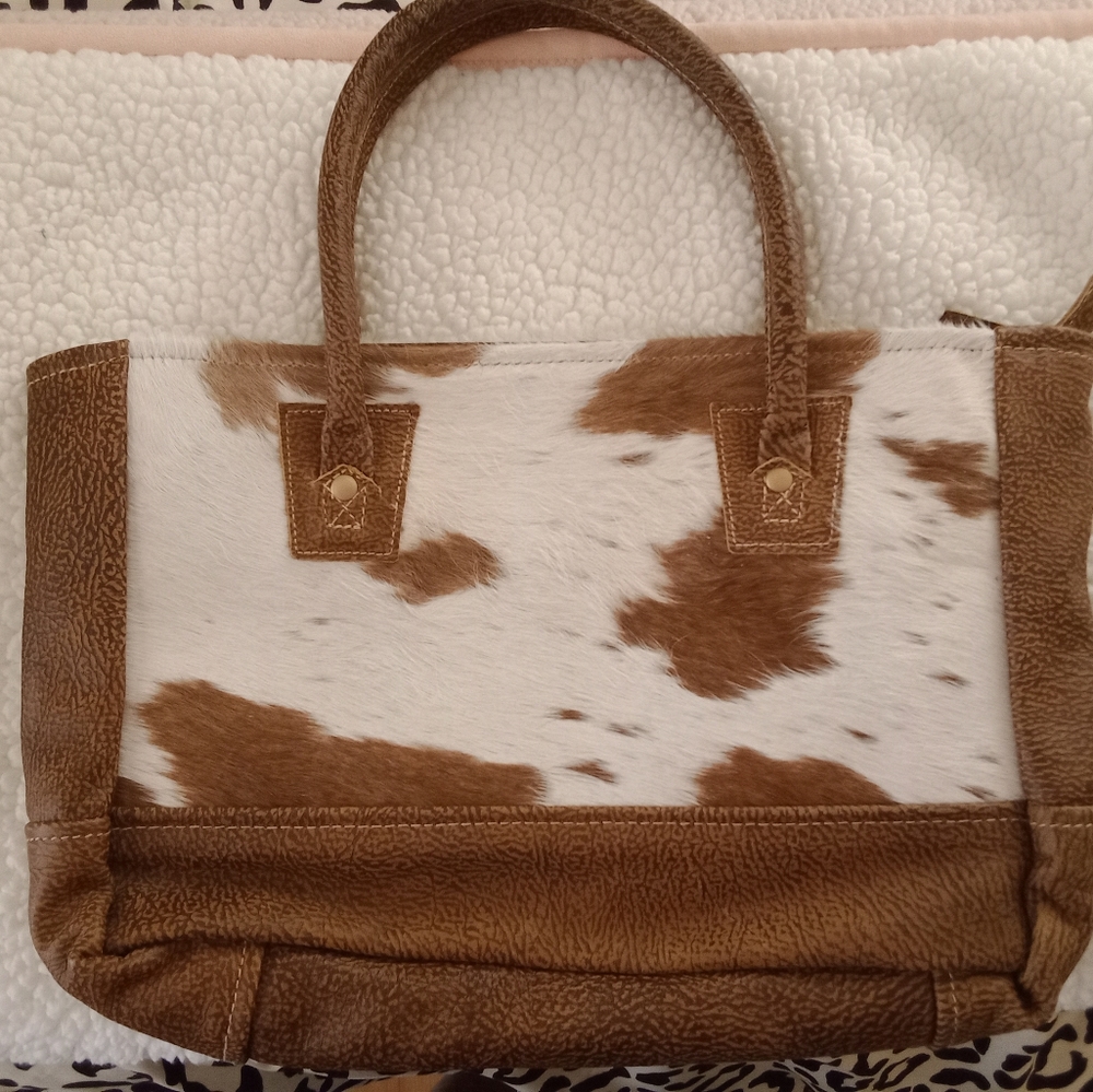 Cow hide handbag